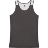 Custom Womens Ventback Singlet Graphite/ White