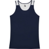 Custom Womens Ventback Singlet Navy/ White