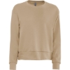 Custom Womens Laguna Sueded Crewneck Sweatshirt Tan
