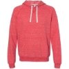 Custom Unisex Snow Heather French Terry Raglan Hooded Sweatshirt Red