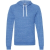 Custom Unisex Snow Heather French Terry Raglan Hooded Sweatshirt Royal
