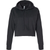 Custom Womens Laguna Sueded Raw Edge Crop Hoodie Sweatshirt Black