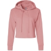 Custom Womens Laguna Sueded Raw Edge Crop Hoodie Sweatshirt Desert Pink