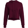 Custom Womens Laguna Sueded Raw Edge Crop Hoodie Sweatshirt Maroon