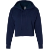 Custom Womens Laguna Sueded Raw Edge Crop Hoodie Sweatshirt Midnight Navy