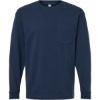 Custom Unisex Super Heavyweight Long Sleeve Pocket Tee Sea Blue