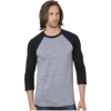 Custom Unisex Triblend Three-Quarter Sleeve Raglan T-Shirt Athletic Grey/ Black