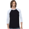 Custom Unisex Triblend Three-Quarter Sleeve Raglan T-Shirt Black/ White