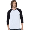 Custom Unisex Triblend Three-Quarter Sleeve Raglan T-Shirt White/ Black