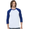 Custom Unisex Triblend Three-Quarter Sleeve Raglan T-Shirt White/ Royal