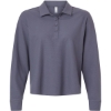 Custom Womens Beyond Long Sleeve Loose Polo Preloved Violet
