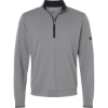 Custom Mens Performance Lightweight Quarter-Zip Pullover Grey Three/ Black