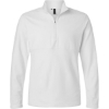 Custom Mens Ultimate365 Cozy Quarter-Zip Pullover White