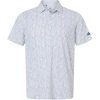 Custom Mens Ultimate365 Mesh Tango Print Climacool Polo White/ Dusky Petrol