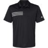 Custom Mens 3-Stripes Chest Polo Black/ White