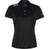 Custom Womens 3-Stripes Shoulder Polo Black/ White