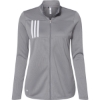 Custom Womens 3-Stripes Double Knit Full-Zip Jacket Grey Three/ White