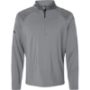 Custom Mens Ultimate365 Lightweight Shoulder Stripe Quarter-Zip Pullover Grey Three