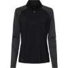 Custom Womens Ultimate365 Lightweight Raglan Quarter-Zip Pullover Black