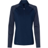 Custom Womens Ultimate365 Lightweight Raglan Quarter-Zip Pullover Team Navy Blue