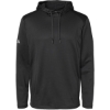 Custom Mens Textured Mixed Media Midweight Hooded Sweatshirt Black