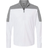 Custom Mens Ultimate365 Lightweight Colorblocked Quarter-Zip Pullover White/ Grey Three Melange