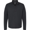 Custom Mens 3-Stripes Quarter-Zip Sweater Pullover Black Melange