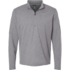 Custom Mens 3-Stripes Quarter-Zip Sweater Pullover Grey Three Melange