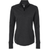 Custom Womens 3-Stripes Quarter-Zip Sweater Pullover Black Melange