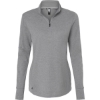 Custom Womens 3-Stripes Quarter-Zip Sweater Pullover Grey Three Melange