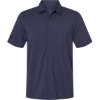 Custom Mens Full Button Down Short Sleeve Shirt Shadow Navy