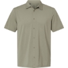 Custom Mens Full Button Down Short Sleeve Shirt Silver Pebble