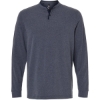 Custom Mens Henley Long Sleeve T-Shirt Collegiate Navy Melange