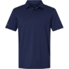 Custom Mens Textured Stripe Polo Dark Blue