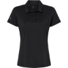 Custom Womens Textured Stripe Polo Black