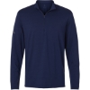 Custom Mens Textured Stripe Quarter-Zip Pullover Dark Blue