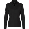 Custom Womens Textured Stripe Quarter-Zip Pullover Black