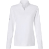 Custom Womens Textured Stripe Quarter-Zip Pullover White
