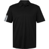 Custom Mens Performance 3-Stripes Climacool Polo Black