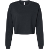 Custom Womens Lightweight Crop Crewneck Sweatshirt Black