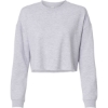 Custom Womens Lightweight Crop Crewneck Sweatshirt Grey Heather