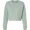 Custom Womens Lightweight Crop Crewneck Sweatshirt Sage