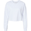 Custom Womens Lightweight Crop Crewneck Sweatshirt White