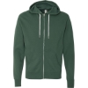 Custom Unisex Lightweight Full-Zip Hooded Sweatshirt Alpine Green
