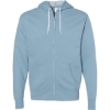 Custom Unisex Lightweight Full-Zip Hooded Sweatshirt Misty Blue