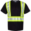 Custom Unisex EV Series® Enhanced Visibility Contrast Pocket T-Shirt Black/ Lime - B200