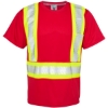 Custom Unisex EV Series® Enhanced Visibility Contrast Pocket T-Shirt Red/ Lime - B203