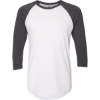 Custom Unisex 50/50 Raglan Three-Quarter Sleeve Tee White/ Heather Black