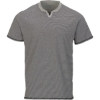 Custom Mens Striped V-Notch T-Shirt Black/ White