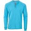 Custom Unisex Henley Long Sleeve T-Shirt Pacific Blue